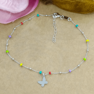 Tobillera Mariposa Bolitas de colores