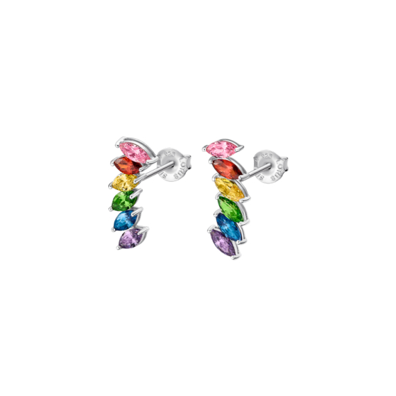 Lotus Silver Pendientes Arcoíris...