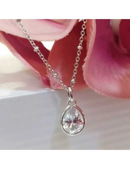 Lotus Silver Gargantilla Lágrima