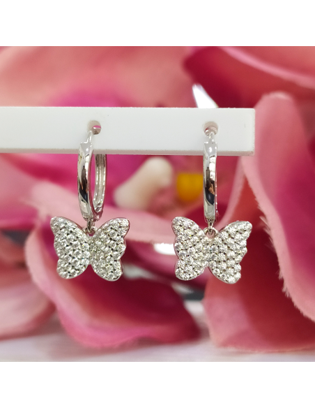 Lotus Silver Pendientes Aro Mariposas