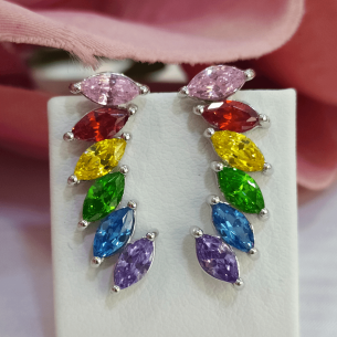 Lotus Silver Pendientes Arcoíris Trepadores