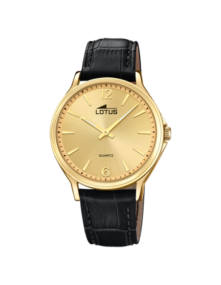 Lotus Clásico Dorado Correa Piel