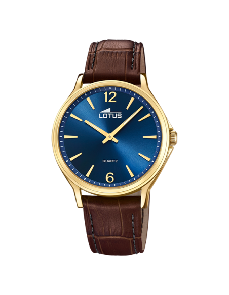 Lotus Clásico Dorado Correa Piel