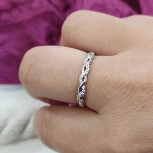 Towanda Anillo Trenzado Circonita