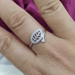 Towanda Anillo Hoja Circonitas