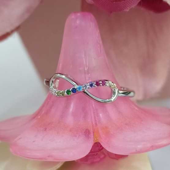 Lotus Silver Anillo Infinito Multicolor