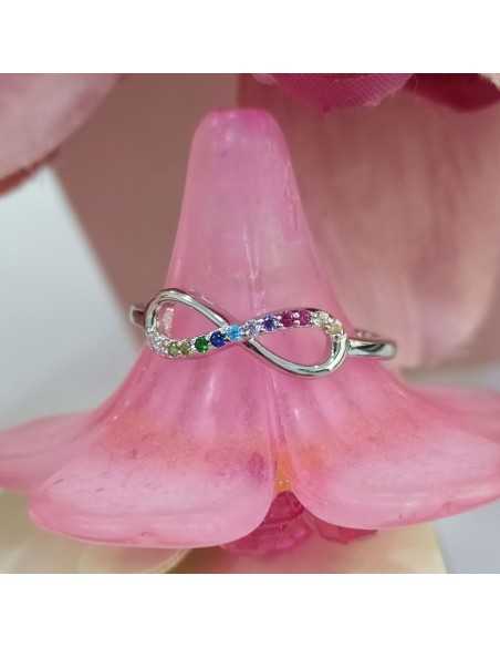 Lotus Silver Anillo Infinito Multicolor
