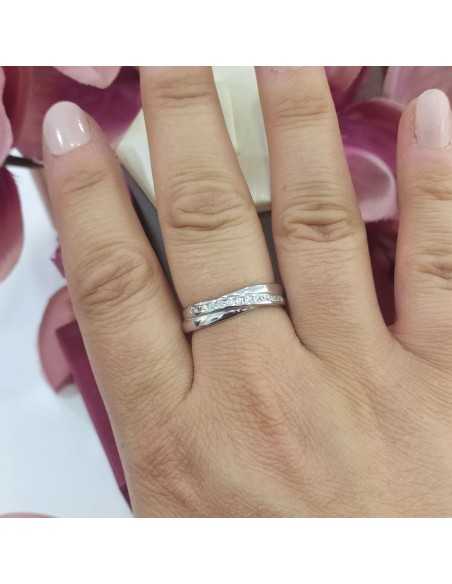 Lotus Silver Anillo Cruzado