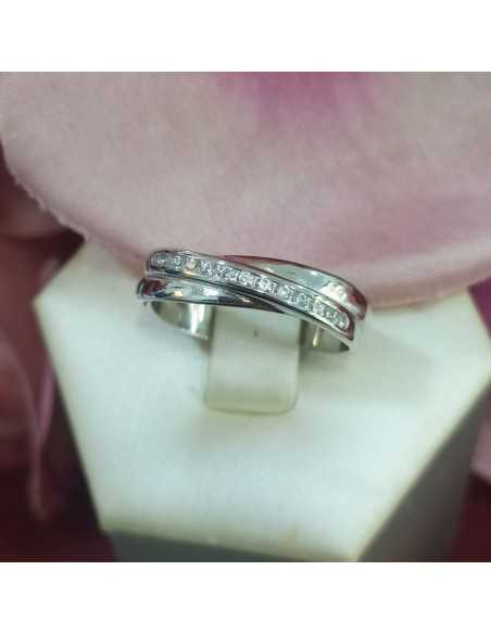 Lotus Silver Anillo Cruzado