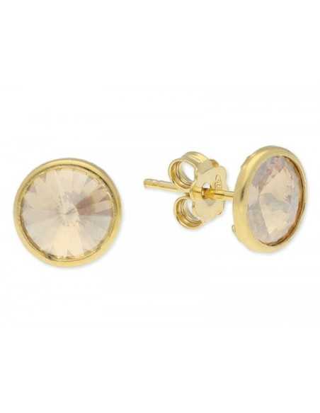 Liska Pendientes Cristales Redondos de Colores a Presión