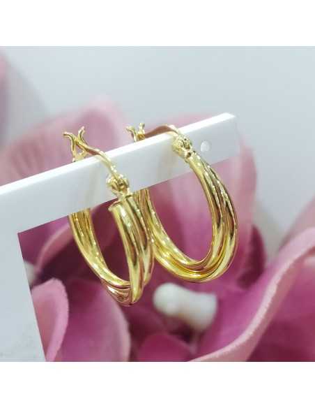 Lotus Silver Hoops Cruzados