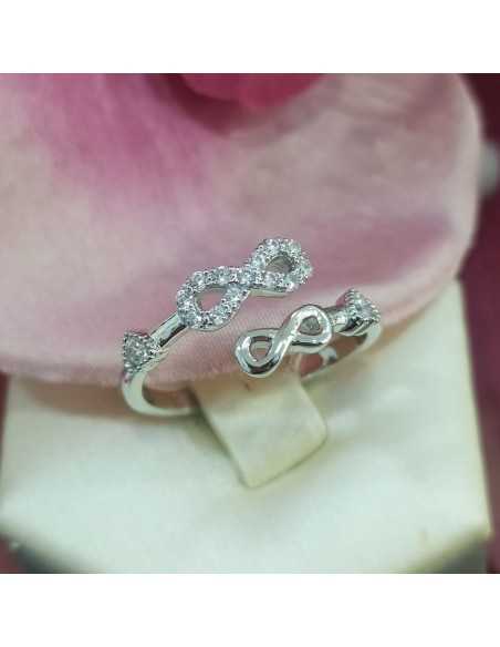 Lotus Silver Anillo Circonitas infinito