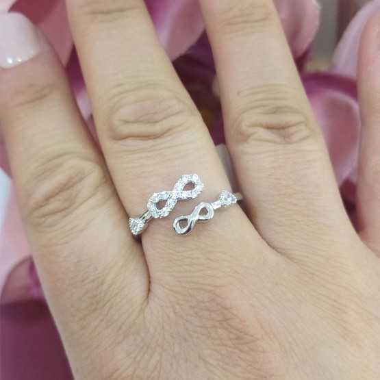 Lotus Silver Anillo Circonitas infinito