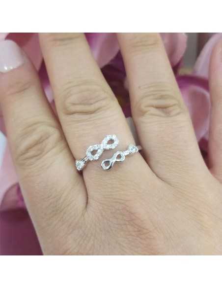 Lotus Silver Anillo Circonitas infinito