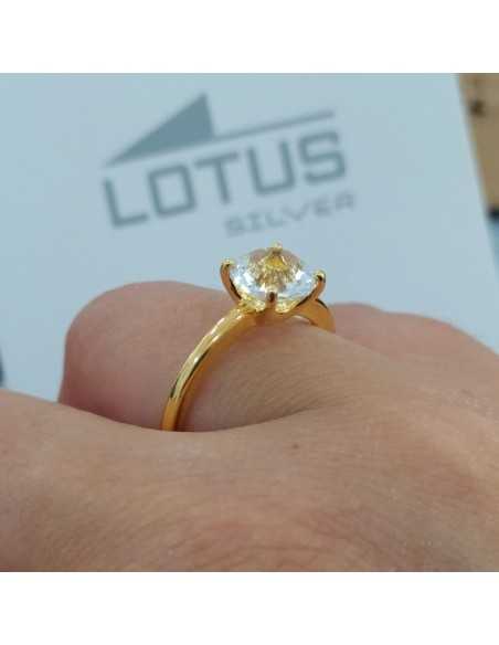 Lotus Silver Anillo Cristal