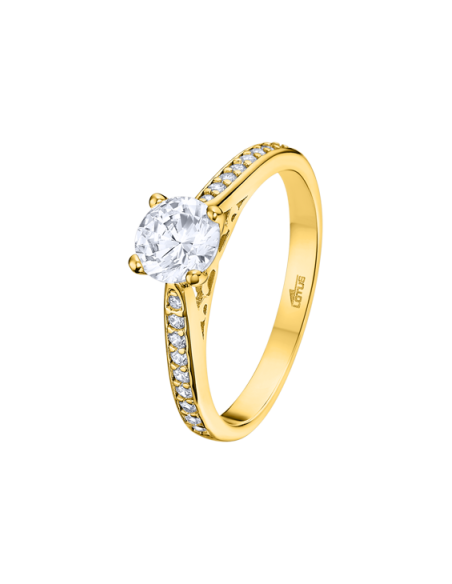 Lotus Silver Anillo Solitario Circonitas