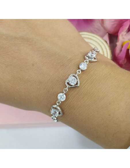 LP3092-2 Trendy corazones circonitas