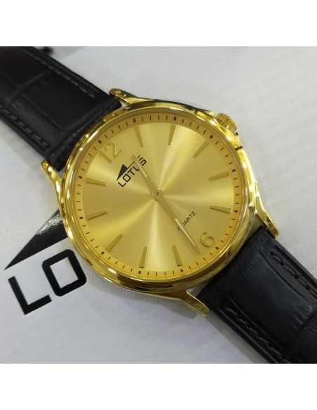 Lotus Clásico Dorado Correa Piel