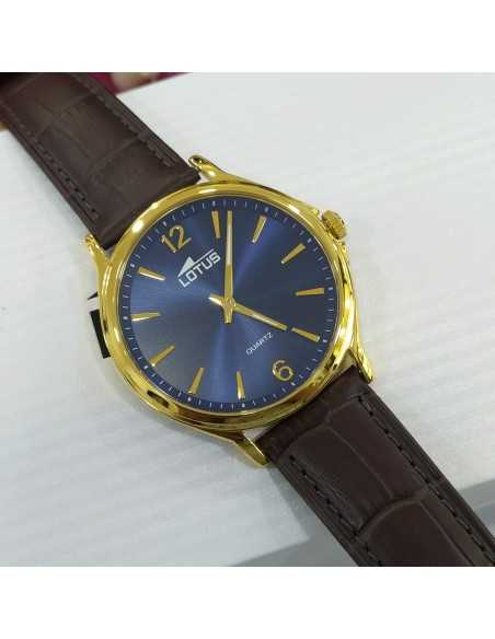 Lotus Clásico Dorado Correa Piel