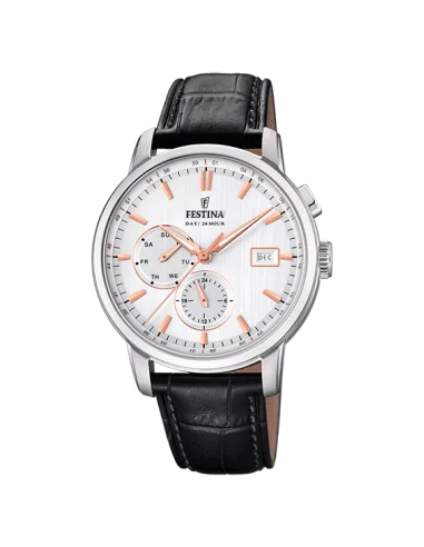 Festina Multifunción Correa Piel Negro