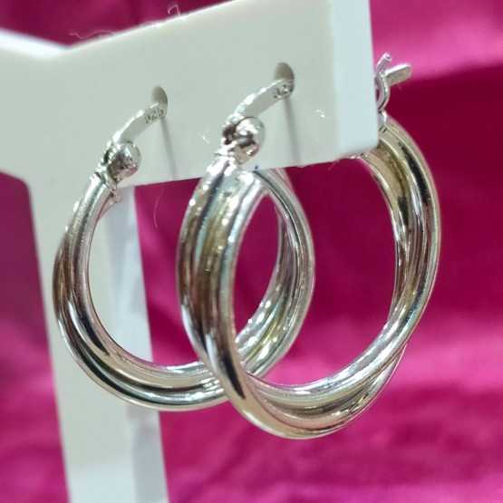 Lotus Silver Hoops Cruzados