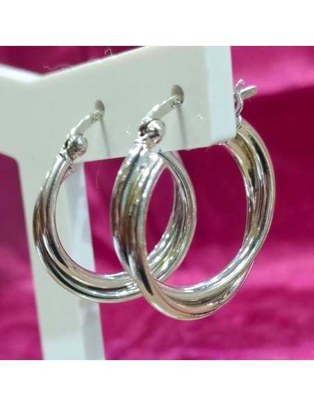 Lotus Silver Hoops Cruzados