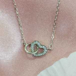 Towanda gargantilla alianza corazón entrelazados