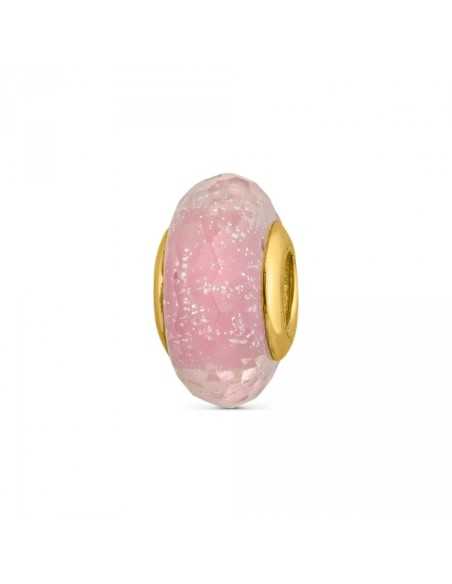 Abalorio Chapado A Tu Lado Murano Prisma Rosa