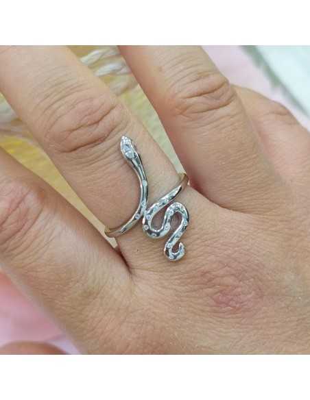 Towanda Anillo Serpiente con circonitas