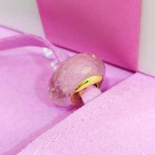 Abalorio Chapado A Tu Lado Murano Prisma Rosa