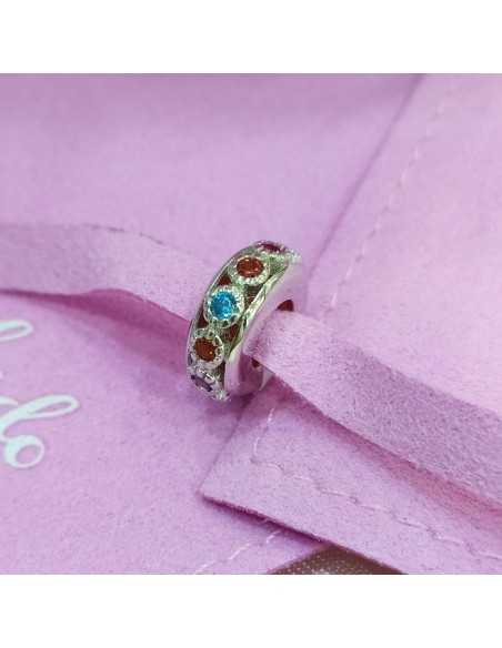 Abalorio A Tu Lado Ajustador de Plata y Silicona con Circonitas