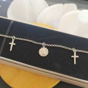 Lotus Silver Pulsera Comunión Con Abalorios