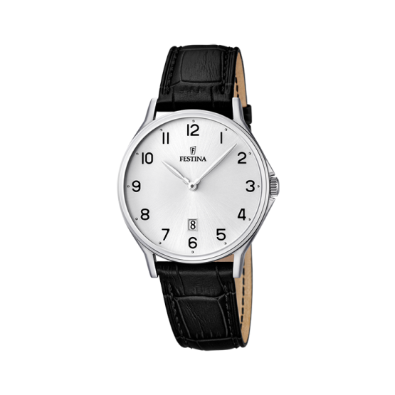 F16745/1 Correa clásico esfera plata