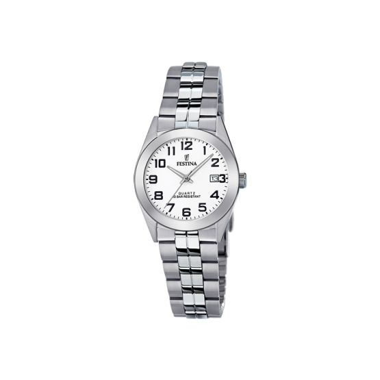 F20438/1 Acero clásico esfera blanco