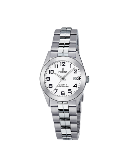 F20438/1 Acero clásico esfera blanco