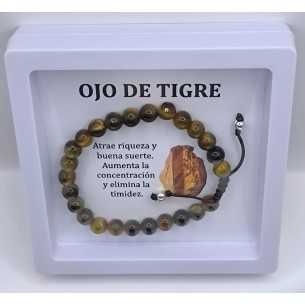 Pulsera Piedras Ancestrales Ojo de Tigre+ Palo Santo