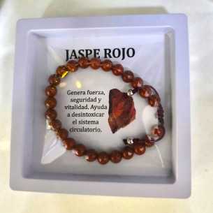 Pulsera Piedras Ancestrales Jaspe Rojo+ Palo Santo